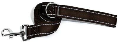 Inspire Select Reflective Nylon Dog Leash 5ft Heavy Duty Walking Lead With 360 Swivel Clasp, Comfort Handle & Night Safety Design brown l