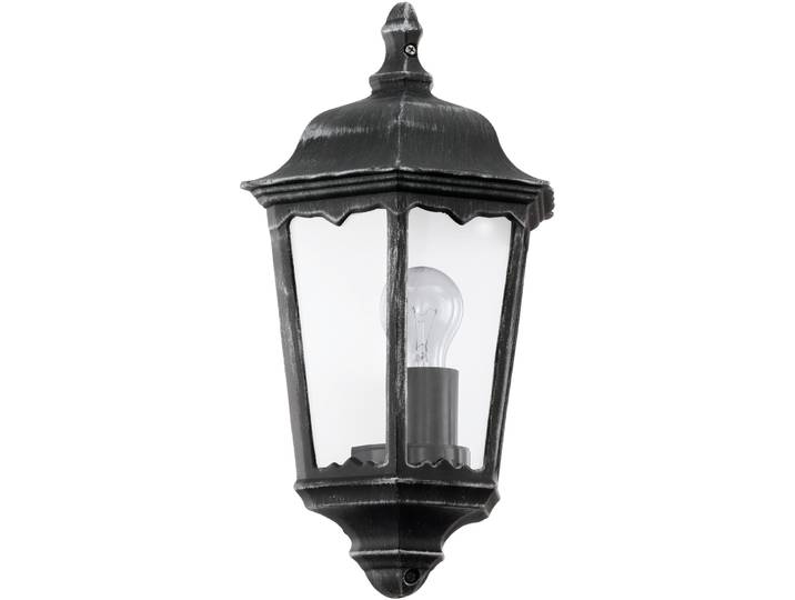 Eglo Wandlampe aussen Navedo Schwarz/silber Aluguss B 13 cm IP44