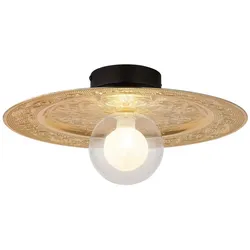 Esszimmerleuchte Deckenlampe Deckenleuchte Glas goldfarben Wohnzimmerlampe opal