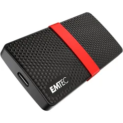 Emtec X200 Portable SSD Power Plus (1 TB), Externe SSD, Schwarz, Rot