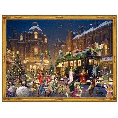 Adventskalender, viktorianisch 'Weihnachtlicher Bahnhof'