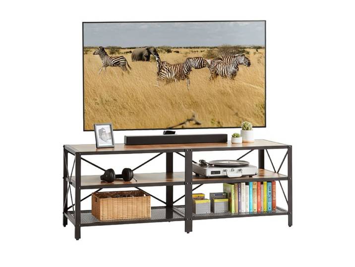 Relaxdays Meuble TV 4 niches