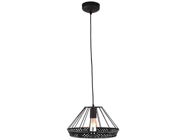 Brilliant Tory Pendelleuchte 1flg schwarzmatt/rattan Innenleuchten,Pendelleuchten 1x A60, E27, 40W, geeignet für Normallampen (nicht enthalten) In der Höhe einstellbar/Kabel kürzbar