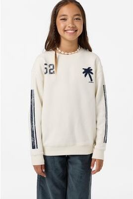 O'Neill s Team Oversized Crew Neck Fleece Jacket in Tofu, Size Medium