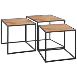 WOLFMÖBEL 3-Satztisch Yoga 2.0 Holz Braun Sheesham