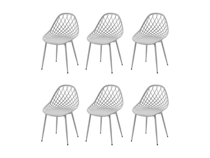 EGGREE Lot de 6 Chaise scandinave avec Pieds en métal Chaise Salon Cuisine Confortable Chaise Salle a Manger Gris