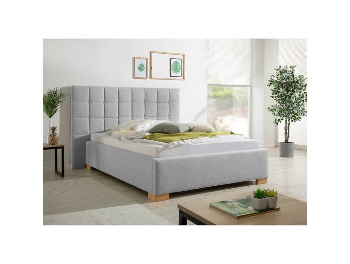 Polsterbett Whitewood 160 x 200cm Strukturstoff Grau/Hellgrau