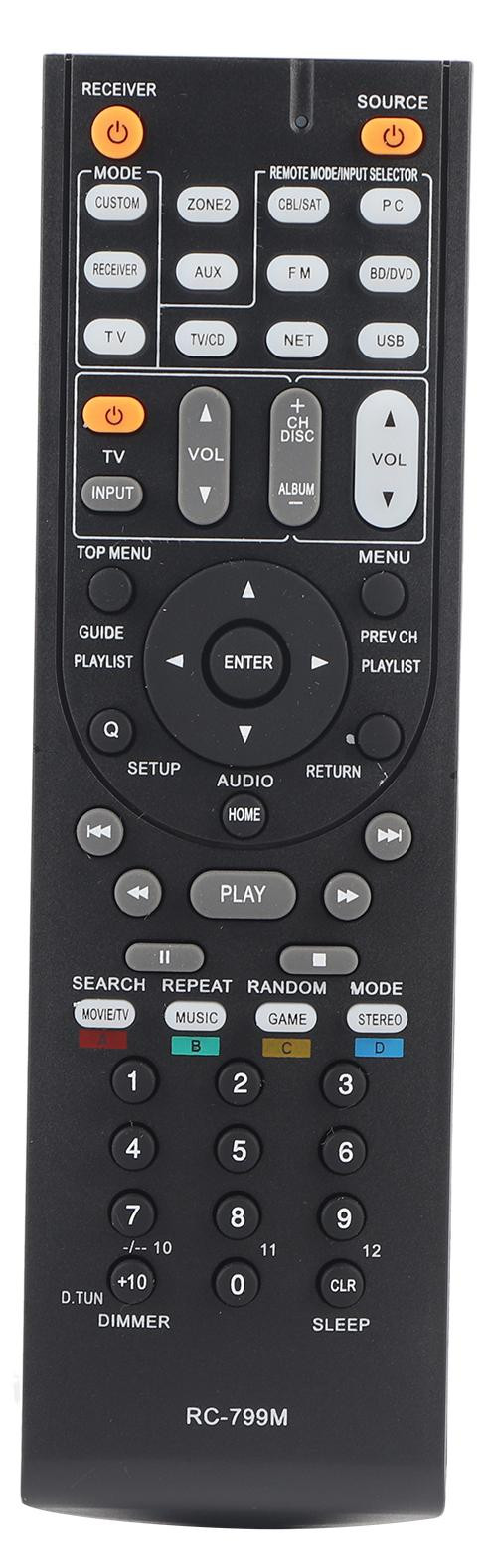 Gistuch Universele afstandsbediening RC-799M voor Onkyo audio- en videorecorders