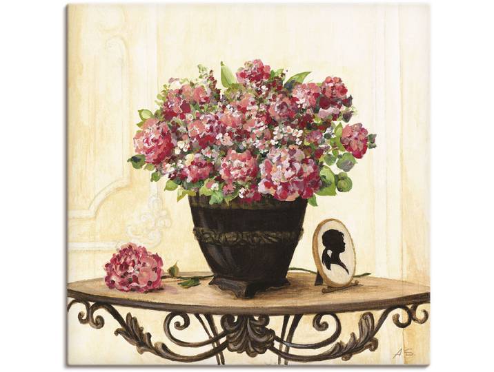 Leinwandbild ARTLAND Bouquet von roten Hortensien , beige (farbe bild(er): naturfarben), B:70cm H:70cm, Bilder, Leinwandbild, auf Holzrahmen gespannt