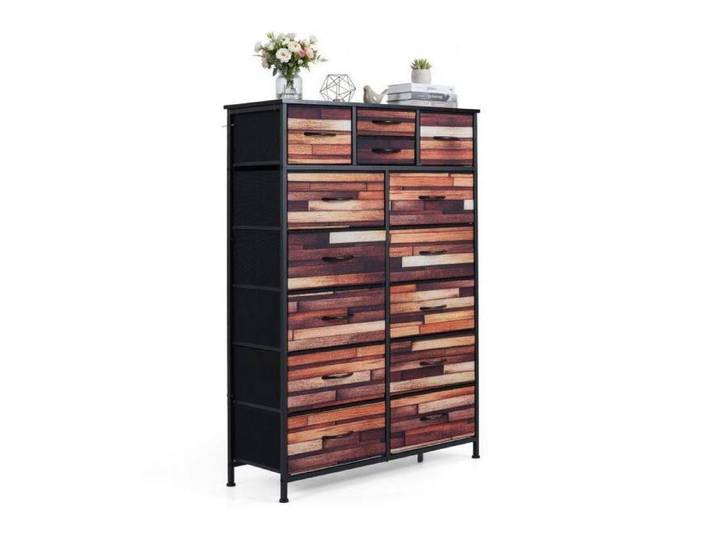 14 tiroirs commode de rangement meuble avec tiroirs en tissu pour vêtements et accessoires chambre ou entrée