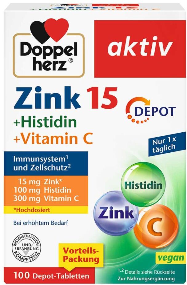 Doppelherz Zink + Histidin + Vitamin C Depot Tabletten 100stk