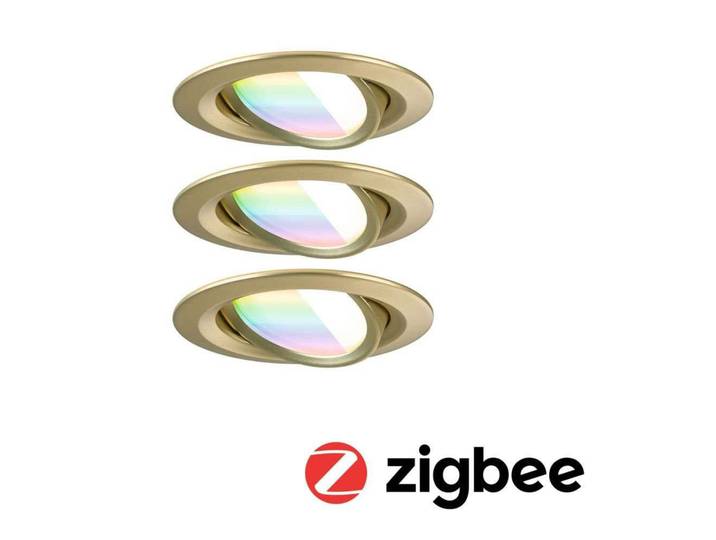 Nova Coin Smart Einbaulampe gold Ø 8,4cm RGBW 3er - Paulmann - Wohnzimmer - Aluminium