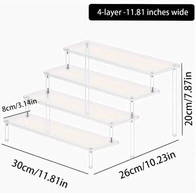 Useful Little Things Acrylic Tiered Perfume Display Stand For Vanity Countertop And Cosmetic Organization transparent 4layers