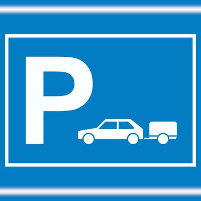 HB-Druck PKW mit Anhänger Parkplatz Schild waagerecht A2 (420x594mm)