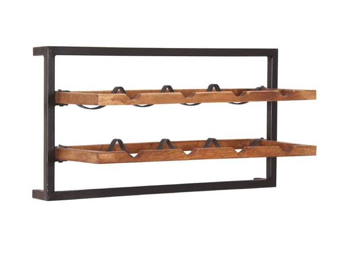 Weinregal 'Madras' Massivholz, Metall Mango Modern Indien Indisch