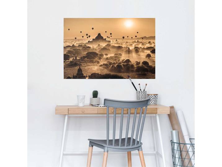 Affiche Lever de soleil féerique Papier Marron 61 x 92 x 0cm