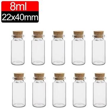 Uplift Treasures Mini Glass Vials With Cork Stoppers Set 8ml 20pcs