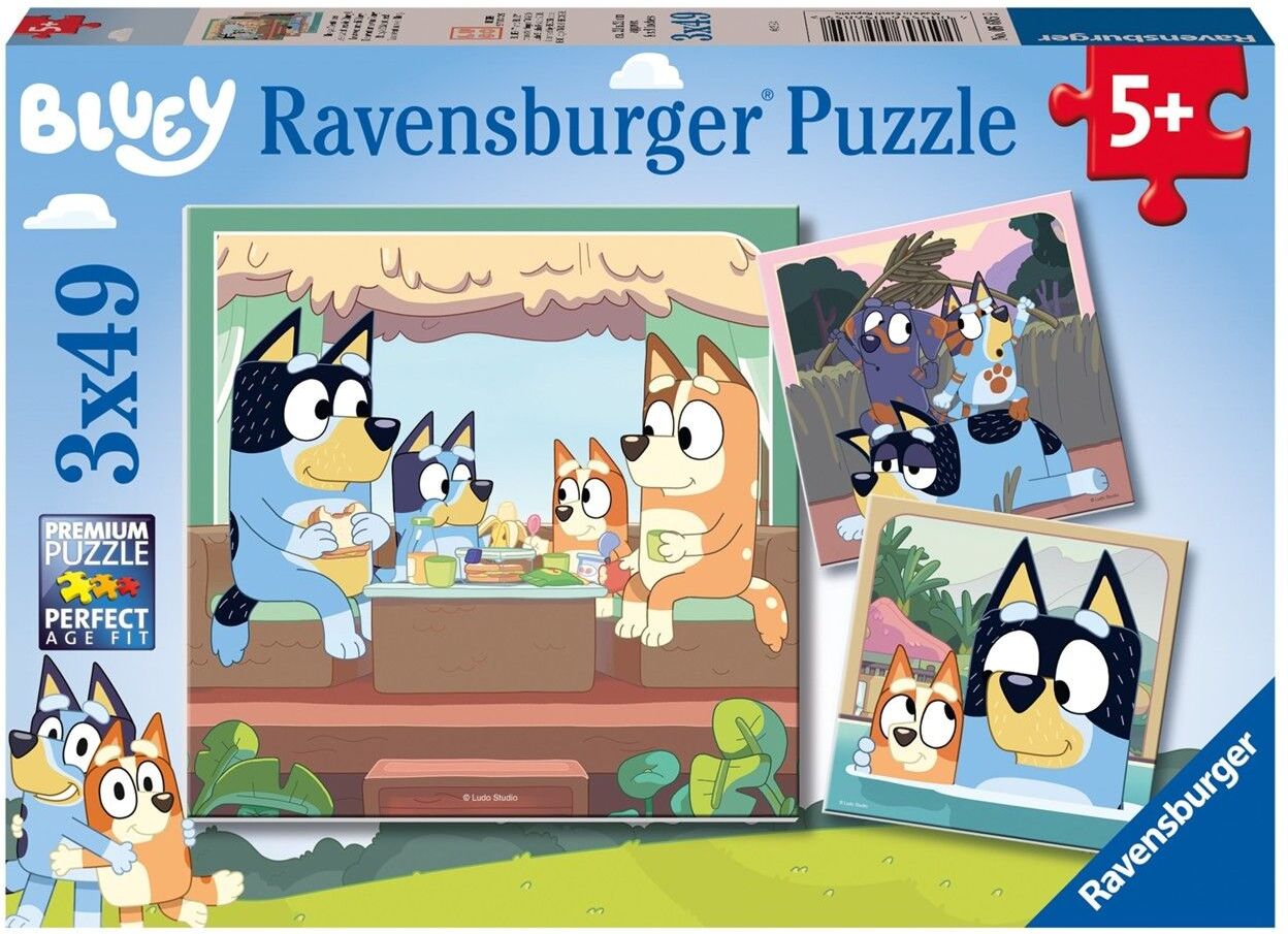 Ravensburger Puzzle: Bluey - Bluey's Adventures! (3x49pcs) (05685)