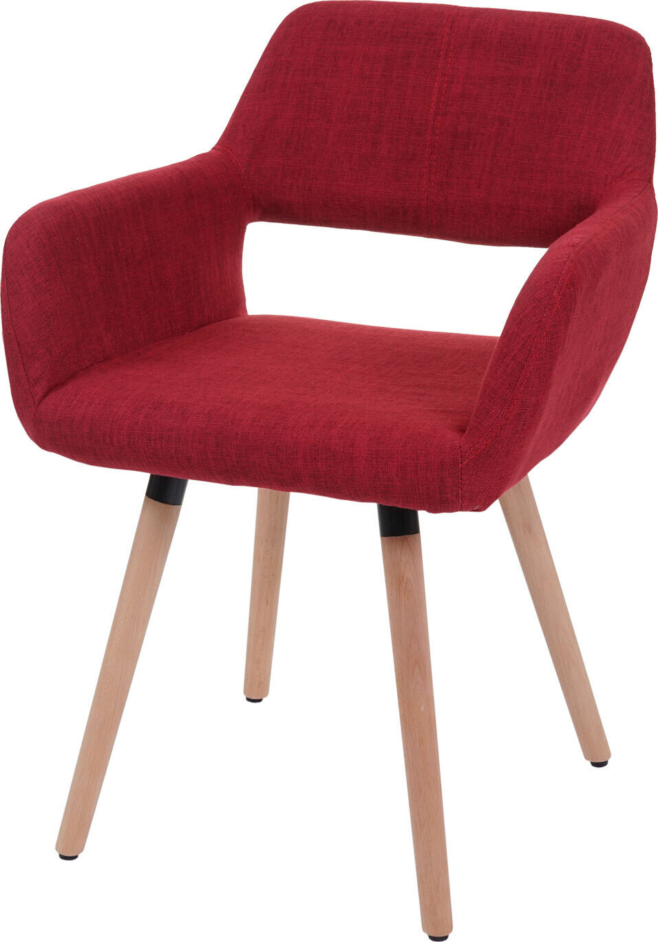 Mendler Eetkamerstoel HWC-A50 II, Retro Design, Paars Textiel, Lichte Poten