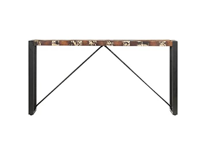 YUTAASU Konsolentisch 150 x 35 x 76 cm Massivholz Recyceltes Altholz, Schwarze Stahlbeine, Vintage Stil, Einzigartig