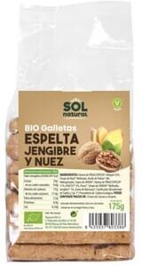 Sol Natural Bolachas de Espelta com Gengibre e Nozes Bio 175g