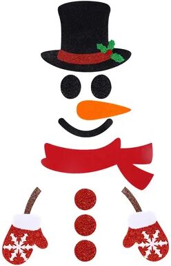 Modern Home Fixes Felt Cloth Snowman, Elk Wall Sticker, Christmas Door Window Stickers Santa Claus Christmas Home Decoration snowman