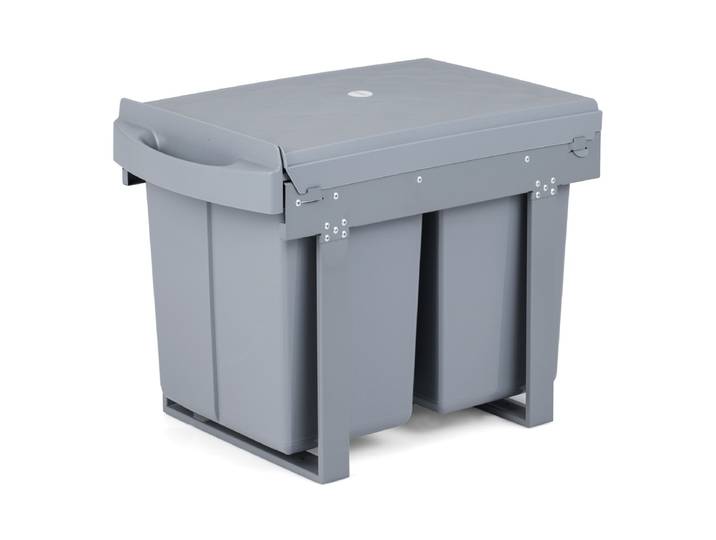 Afvalbak voor in de Keuken Uittrekbare Keukenafvalbak met 2 Compartimenten Afvalscheidingssysteem 2x 20 L