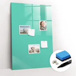 MAGNETTAFEL 60x90 Türkis schwarzer Marker