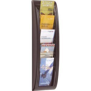 Paperflow Prospekthalter 4062.01 Quick Fit, Wandprospekthalter Kunststoff, 5xDIN lang, schwarz