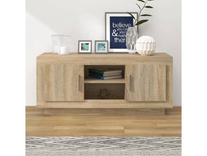Meilleures Meuble TV - chêne sonoma - 102x35x45cm - bois d'ingénierie SSD62179451