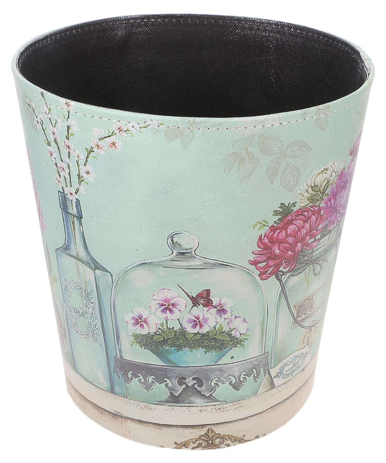 Merkloze Vintage Afvalbak met Bloemmotief voor Badkamer en Keuken