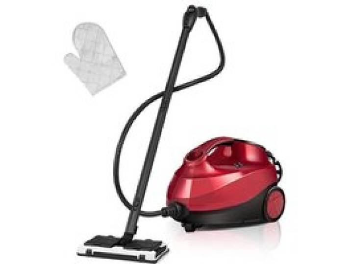 Nettoyeur vapeur rouge 2000 W avec réservoir de 1 5 l 19 accessoires et sécurité enfant pour maison bureau et voiture