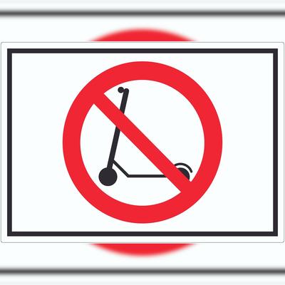 HB-Druck E- Scooter Abstellen verboten Symbol Aufkleber Elektro -Tretroller Roller A0 (841x1189mm)