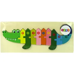 Holzpuzzle-Set Krokodil Zahlen