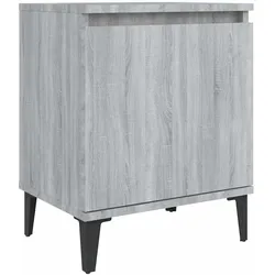 vidaXL Nachttisch mit Metallbeinen Grau Sonoma-Eiche 40x30x50 cm