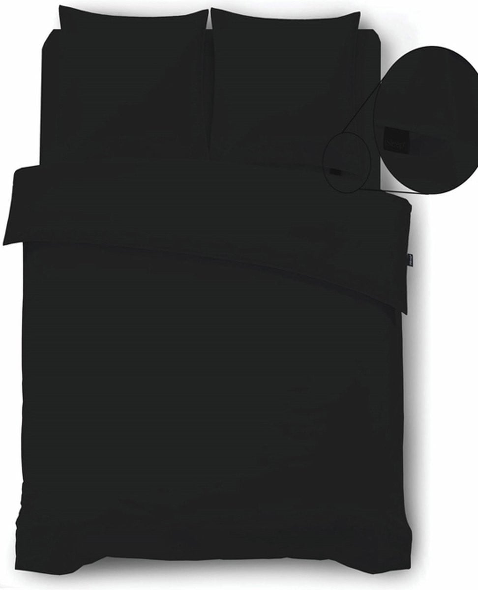 iSleep Dekbedovertrek Perkal Eenpersoons Zwart 140x220 cm