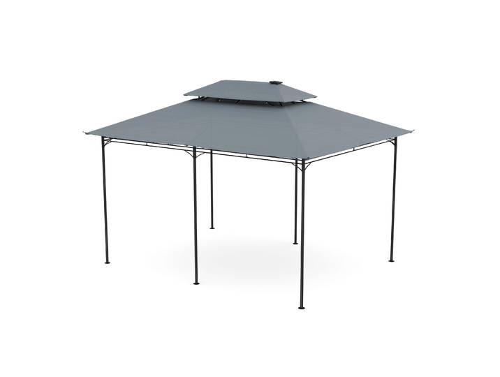 Dach Gartenpavillon LED ROYAL 4 x 3 m grau