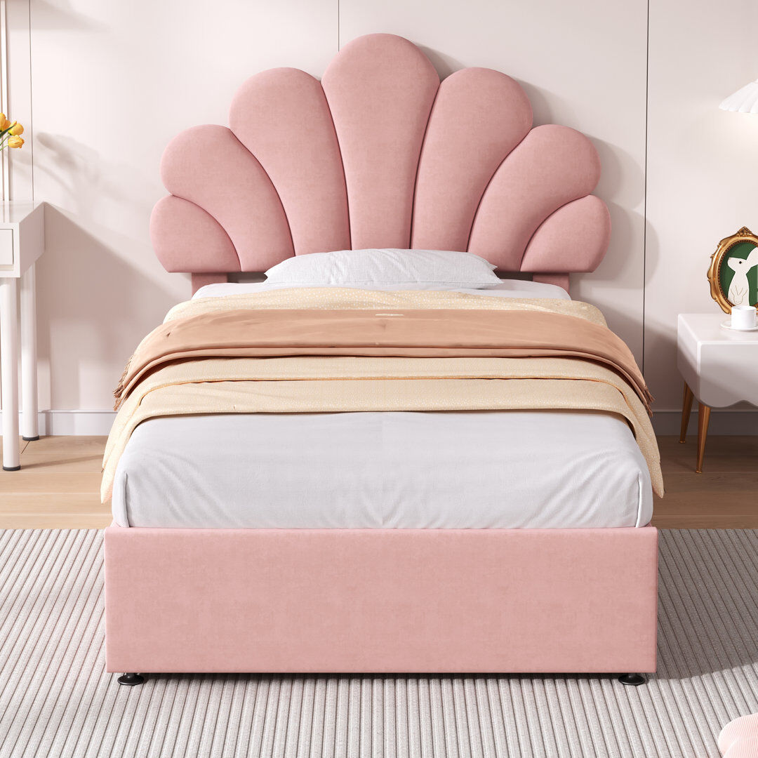 Fairmont Park Double Size Ottoman Bed Velvet Pink Single (3')