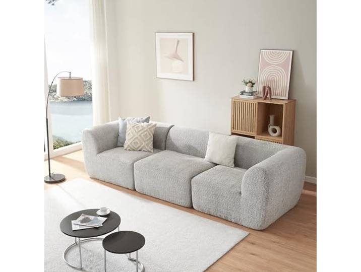 [en.casa] 3-Zitsbank Hurvas modulaire bank 313x108x76 cm grijs