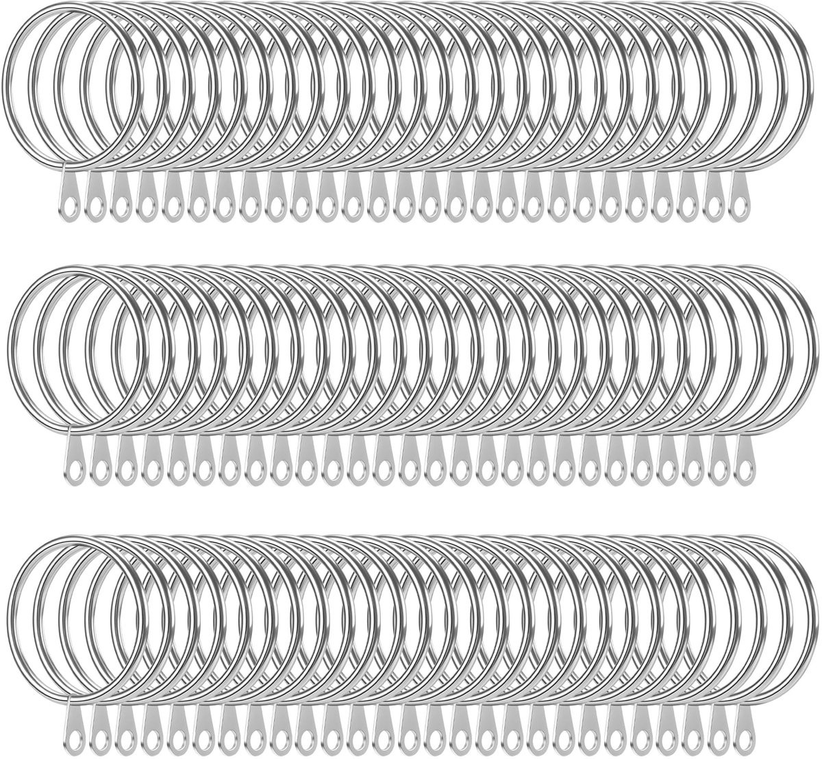 Omgoods 100 stuks metalen gordijnringen 38mm zilver