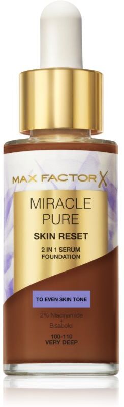 Max Factor Miracle Pure nourishing foundation shade 100-110 Very Deep 30 ml
