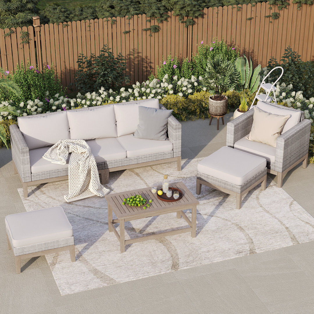 Blue Elephant 6-Person Seating Group with Cushions Grey 6
