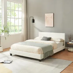 Kunstlederbett Albacete 140x200 cm Weiß Corium