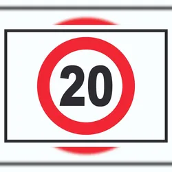 HB-Druck Tempo 20 km/h Geschwindigkeitsbegrenzung Schild Symbol A6 (105x148mm)