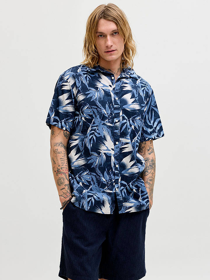 Jack & Jones Hemd "Honolulu" in Dunkelblau - L