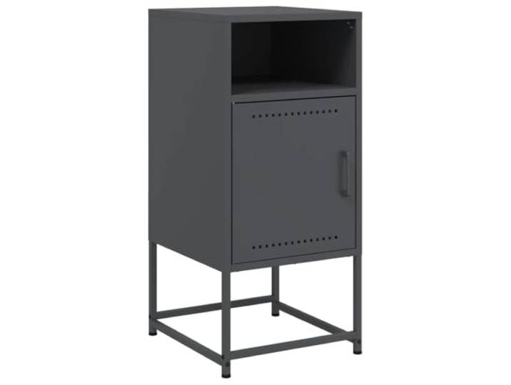 KDVXBCQJH Nachttisch aus Stahl Anthrazit 36x39x78 cm Beistelltisch Industrie-Design für Schlafzimmer und Büro: Robuster Korpus aus Metall mit sicherem Kippschutz für den Alltag.