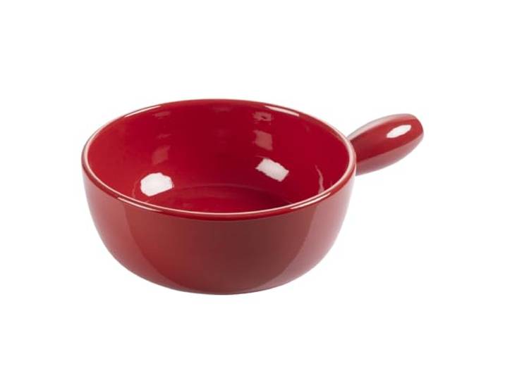 KUHN RIKON Caquelon Rot, 21 cm Keramik-Topf für Käsefondue, Handarbeit