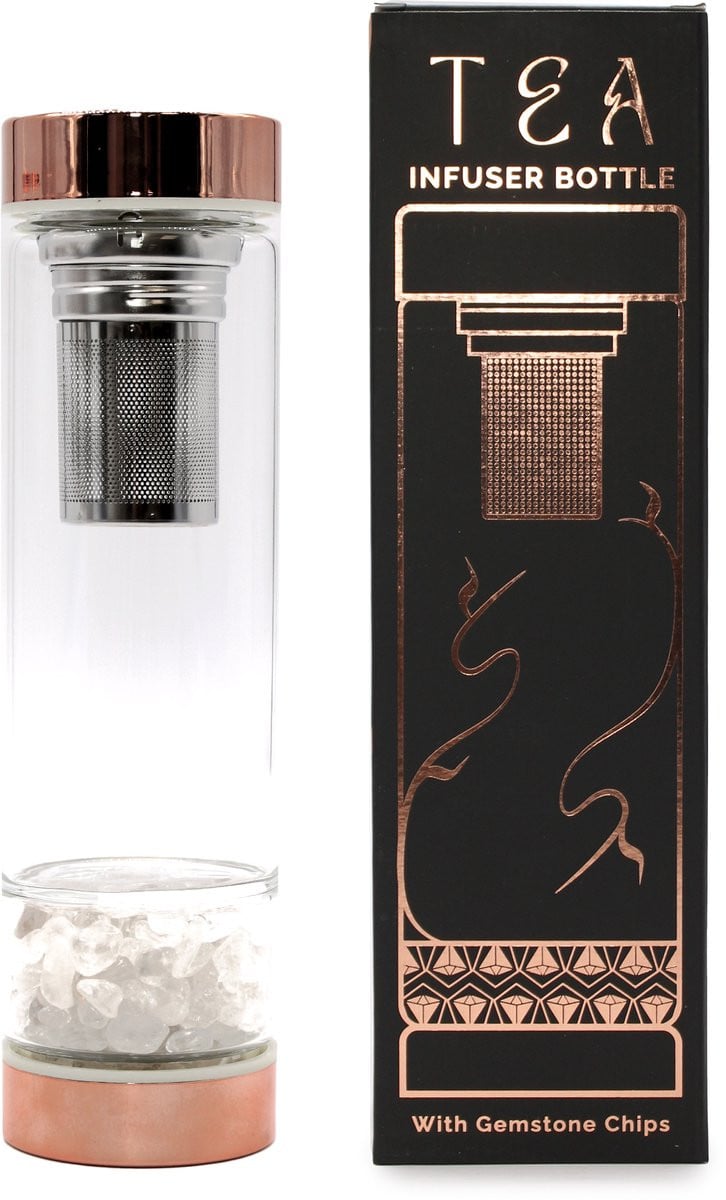 Ancient Wisdom Decoratieve Kristallen Thee-infuserfles met Houten Doosje - Multicolor