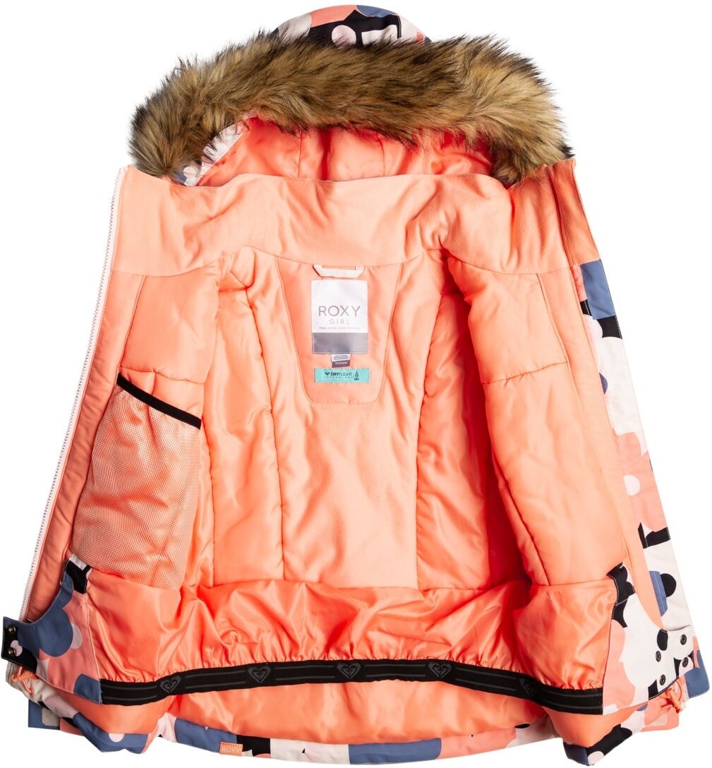 Snowboardjacke ROXY "Roxy Pie", Mädchen, Gr. 16, orange (pink salt prima), Obermaterial: 55% Polyester, 45% Polyester., Jacken Snowboardjacke pink salt prima 16
