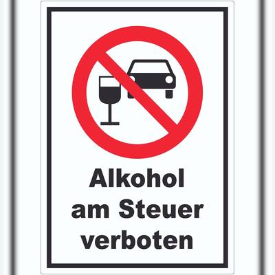 HB-Druck Aufkleber Alkohol am Steuer verboten A9 (37x52mm)